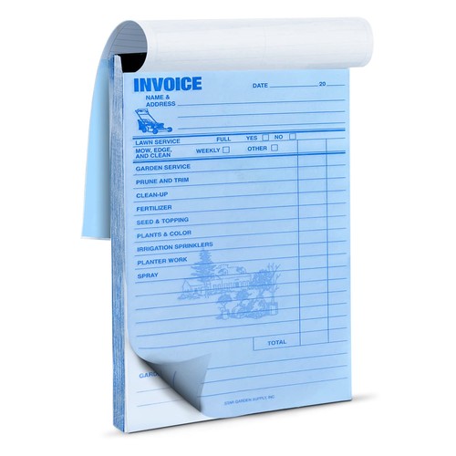 Garden service invoice book - garden,