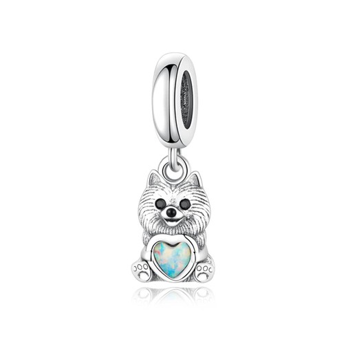 925 silver pomeranian holding - silver,