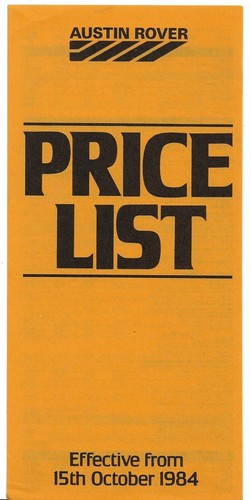 Austin rover prices - prices, options