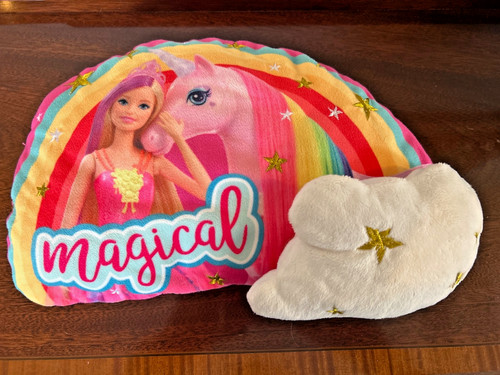 Pink barbie rainbow cushion - pink,
