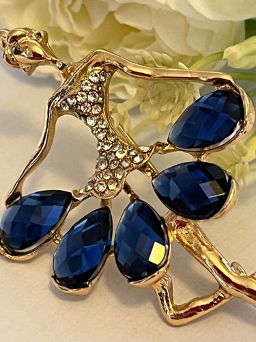 Ballerina brooch blue crystal - ballerina,