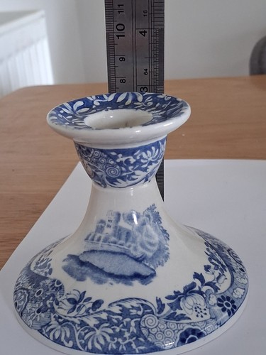 Spode blue italian candlestick - spode,