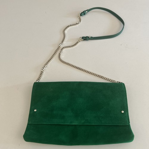 Bennett green suede clutch - green,