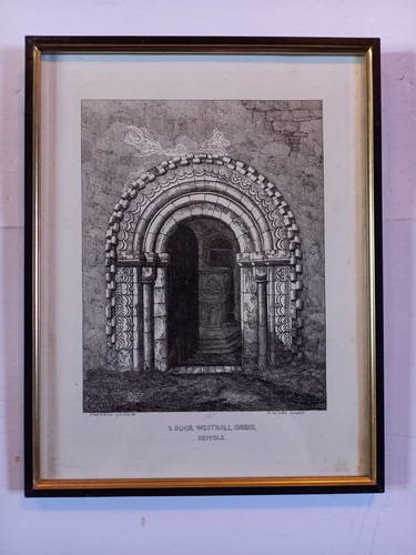 Framed engraving door - framed,