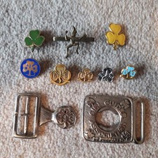 Girl Guide Metal Pin Badges Buckle Bundle