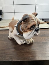 English Bulldog Figurine Resin With Nodding Head Fab Condition