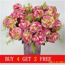10 Heads Artificial Silk Hydrangea Fake Flowers Bouquet Bunch Party Home Decor