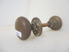 Victorian Brass Door Knobs Handles Old Architectural Antique 1 Plate