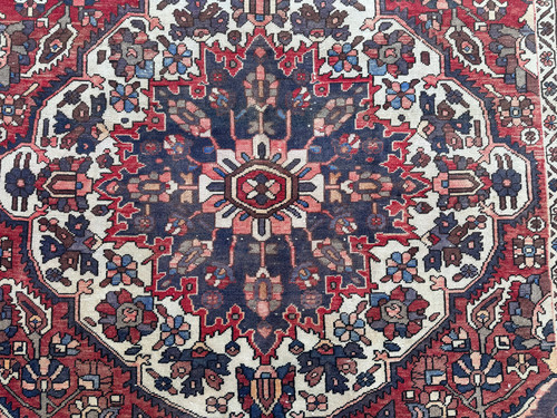 6x9 antique oriental heriz rug - antique,