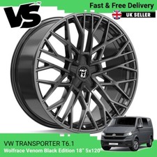 FITS VW T6 T6.1 TRANSPORTER WOLFRACE VENOM 18" 5x120 BLACK CAMPER ALLOY WHEELS