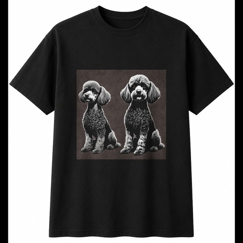 Miniature poodle greyscale dog - miniature,