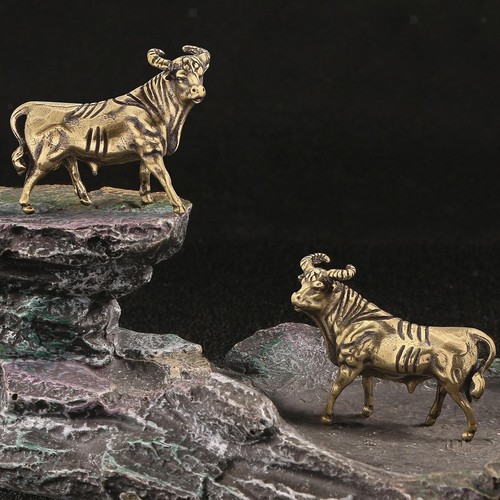 Brass bull statue - bull,