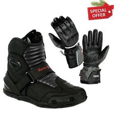 Men Motorcycle Leather Boots