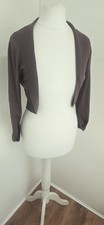 Phase Eight Women's Coffee Brown Knit Shrug Bolero Open Cardigan UK 8