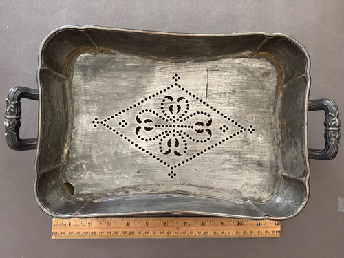Silverplate entree dish with - entree,