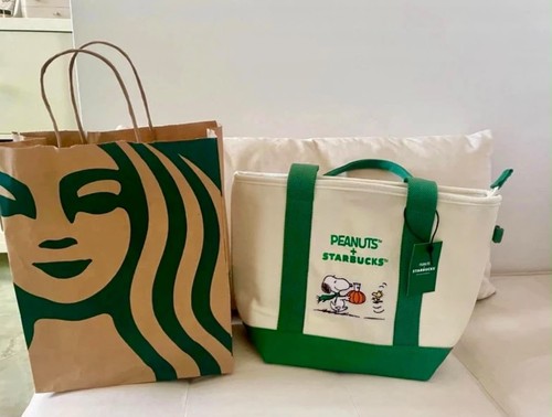 Peanuts starbucks snoopy bag - snoopy,