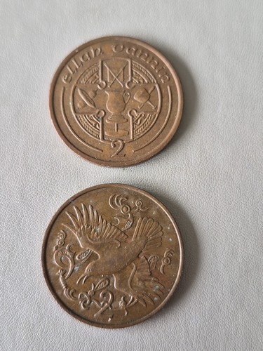 Isle man two pence coins - of, x2