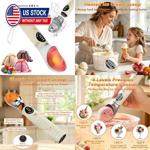 Heated ice cream scoop - ice,