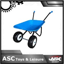 New Child Kids Twin Wheel Wheelbarrow - Blue / Black - Toy, Play, Farm, Garden