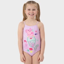Peppa Pig Swimsuit | Girls Peppa Mermaid Tail | Spaghetti Strap Swimming Costume