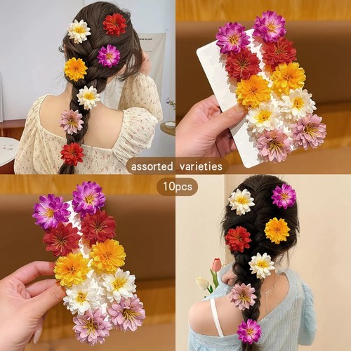 10pcs colorful flower - flower, hair