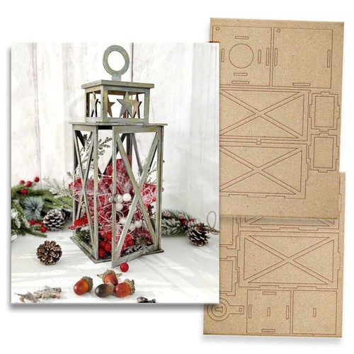 Large star lantern mdf - 3d,