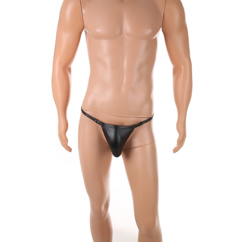 Men wet look string thong - string,