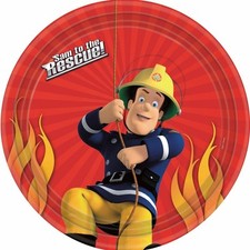 Pack of 8 Fireman Sam 23cm Paper Plates - Children's Party Supplies Tableware