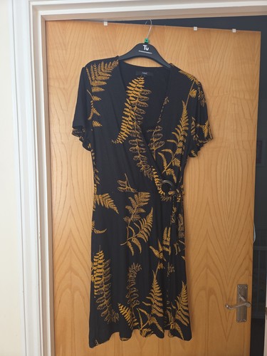 Black next fern print dress - next,