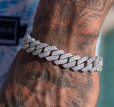 New 9MM Miami Cuban Bracelet For Men Women Hip Hop lced Out Bling Charm Jewelry