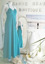 Stunning Super Rare Horrockses of London  jade turquoise hostess Maxi dress 14 