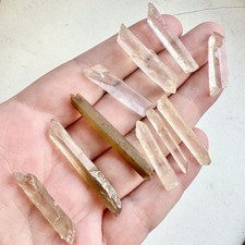 17g Clear Smoky Singing Lemurian Quartz Point Natural Crystal Wand DAMAGED