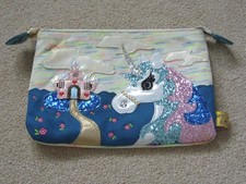 Irregular Choice King Of The Castle white glitter unicorn small pouch bag