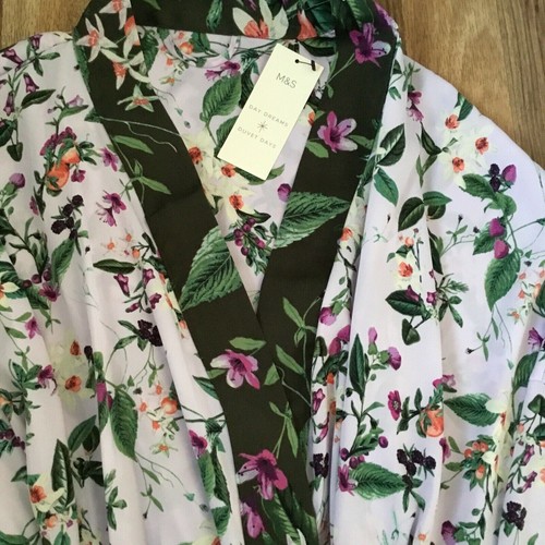 Satin floral dressing gown - m&s,