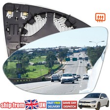 For VW Golf Mk7 2012-2020 Left Hand Side Wing Mirror Glass Heated Rear View