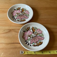 Two Vintage Palissy Royal Worcester Tableware Pin Trinket Dishes Pink Floral GC