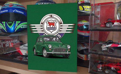 Morris minor cartoon metal - cartoon,