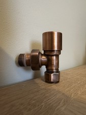 Milano Single brushed bronze/ Copper Radiator Valves 15mm Angled.