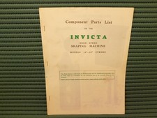 Invicta High speed Shaping machine 14 -24 inch  Parts list