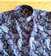 MENS SUPER PAISLEY GRANDAD SHIRT BY GUINNESS.         17.5.  COLLAR  L