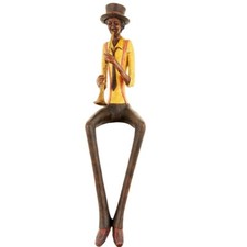 Brown yellow resin sitting - brown,