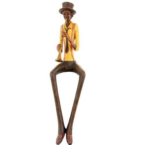 Brown yellow resin sitting - brown,