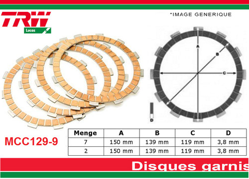 Clutch trim discs triumph - clutch,