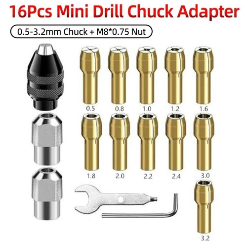 Drill chuck collet set - drill,