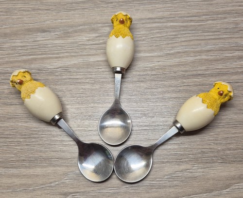 Vintage chick egg spoons - chick, in
