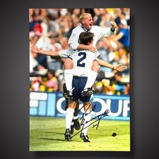 England - Paul Gascoigne Hand Signed Football Photograph £29.99 With COA