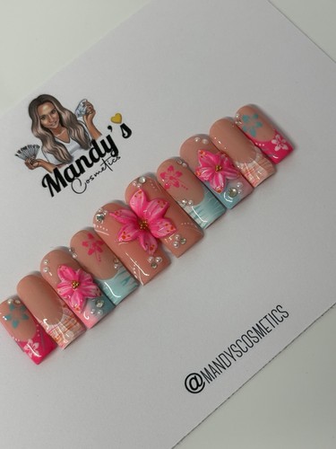 Hand painted press nails - hand,