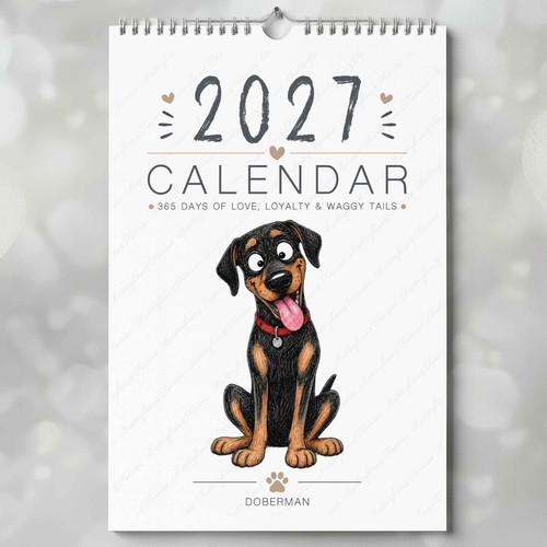 Doberman 2027 calendar - a4,