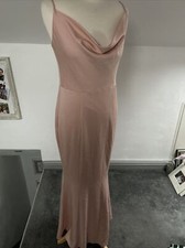 Lipsy Full Length Dress Strappy Cowl Neck Size 12 Bridesmaid/wedding