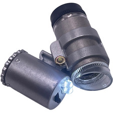 Mini 45X Pocket Microscope Hydroponic Garden Plant Bud Pest Magnifier LED Light 